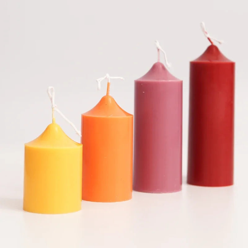 Stampo in plastica per candele cilindriche 3D con punta, forniture per la fabbricazione di candele per aromaterapia fatte a mano, kit di stampi in acrilico per PC, regalo per la casa
