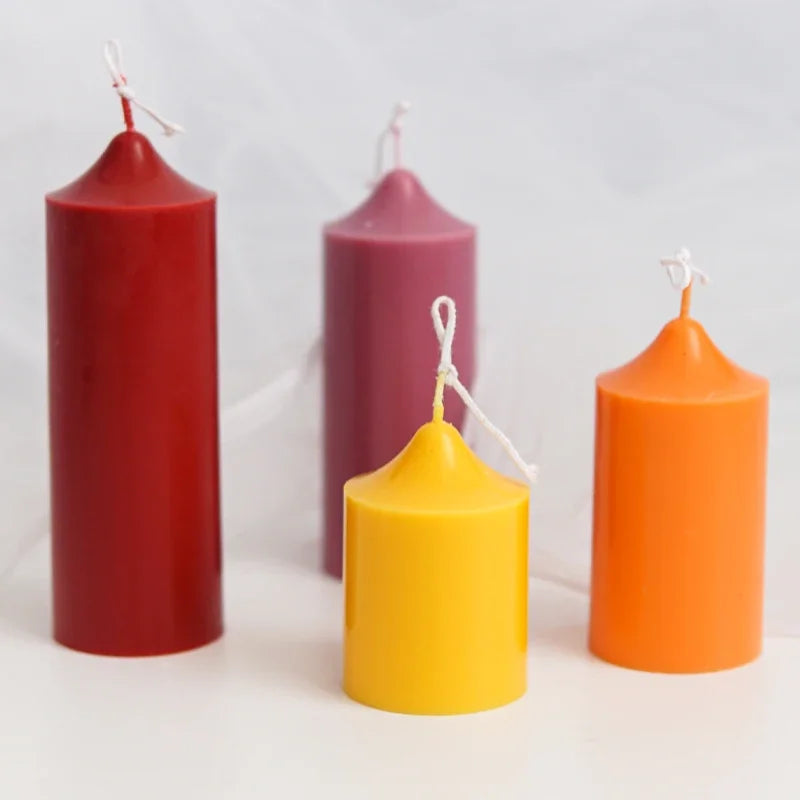 Stampo in plastica per candele cilindriche 3D con punta, forniture per la fabbricazione di candele per aromaterapia fatte a mano, kit di stampi in acrilico per PC, regalo per la casa
