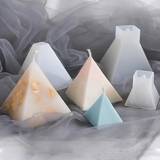 DIY Aromatherapy Candle Mold Pyramid Resin Art Casting Silicone Mould Handmade Candle Making Molds Tool Supplies Home Decoration